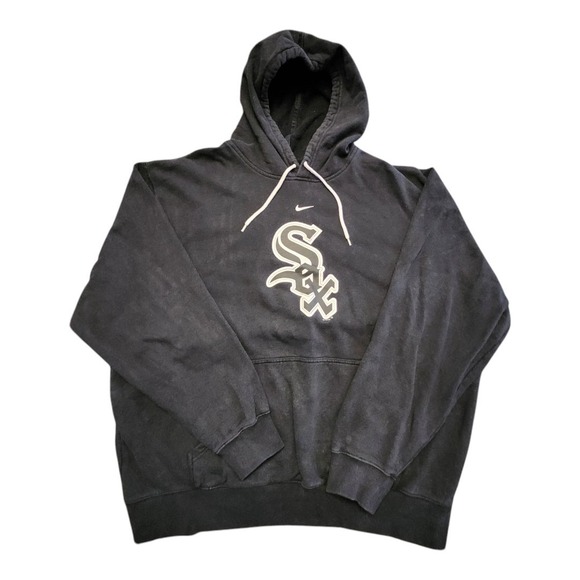 Chicago White Sox Nike Center Swoosh Hoodie Black Sweatshirt‎ XXL Y2K 2000s VTG